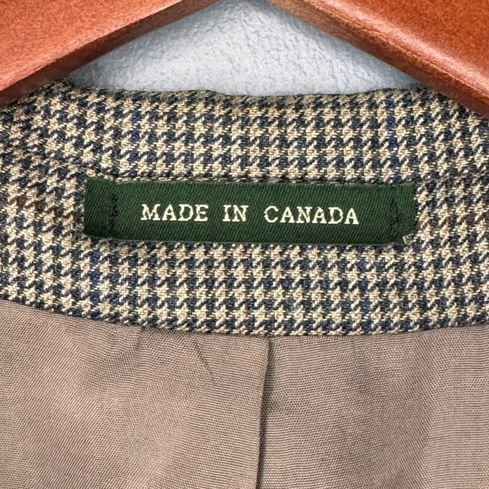 Lauren Ralph Lauren Wool/Silk Houndstooth Blazer Sport Coat | Size 43R